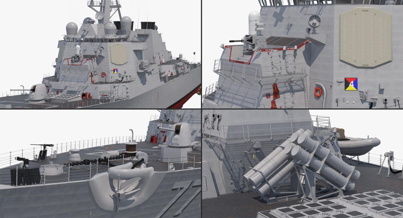 3D Arleigh Burke Destroyer OKane DDG-77 Rigged model