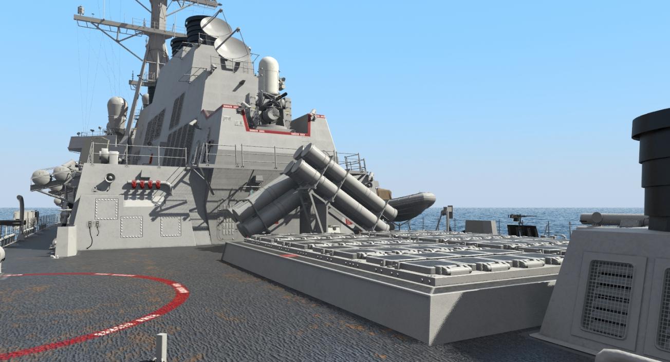 3D Arleigh Burke Destroyer OKane DDG-77 Rigged model