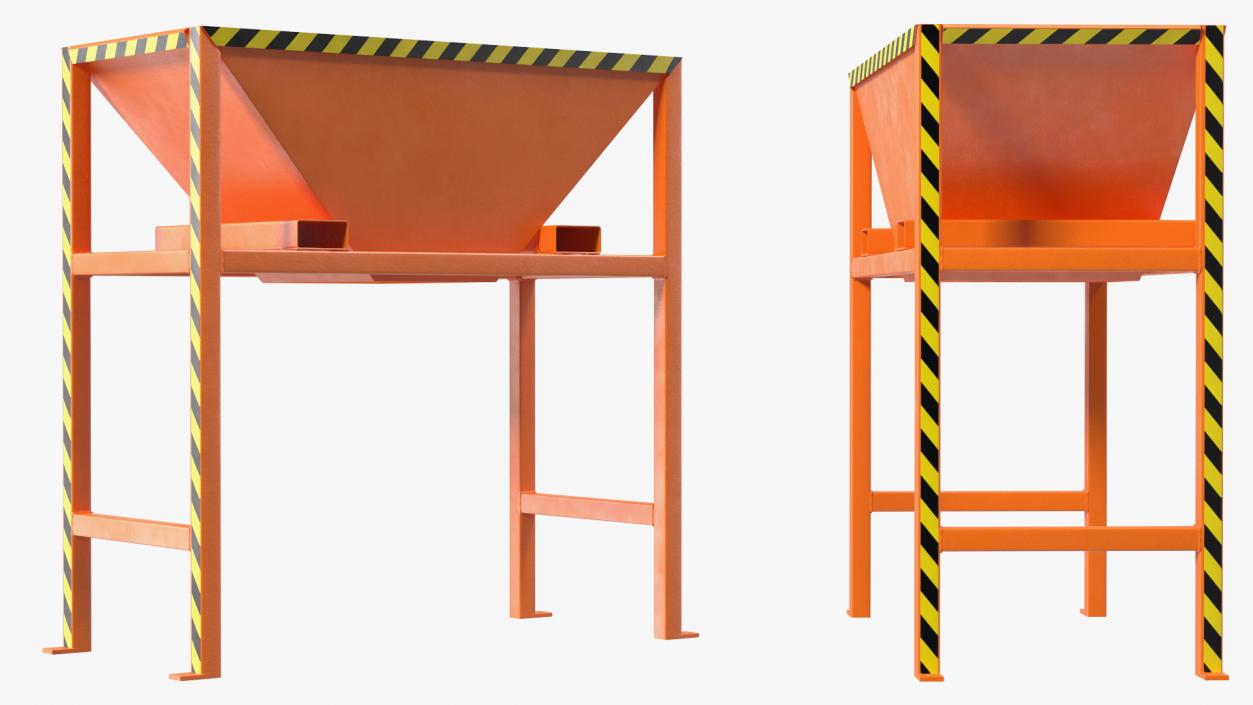 3D Silo Container Filling Funnel Orange