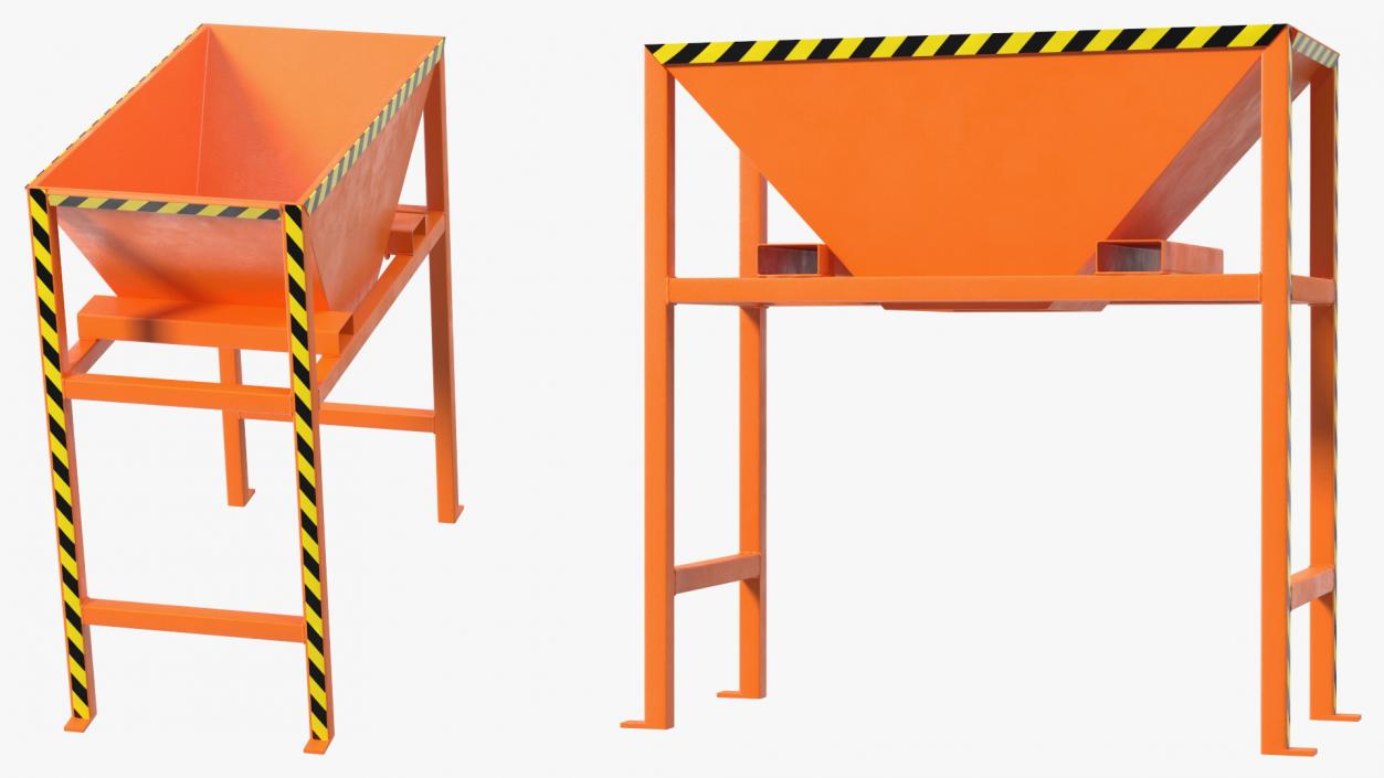 3D Silo Container Filling Funnel Orange