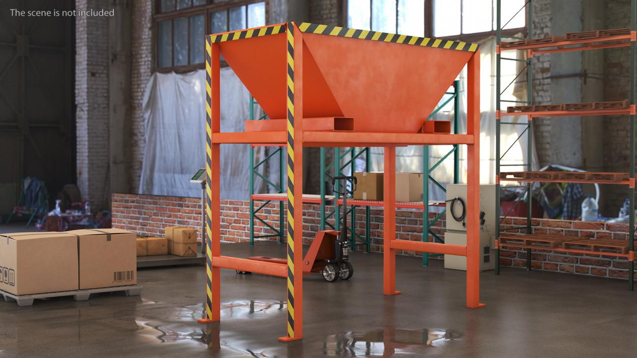 3D Silo Container Filling Funnel Orange