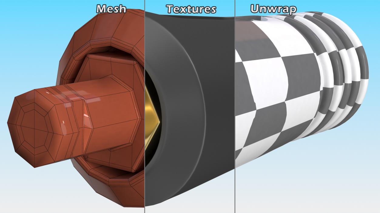 3D Welding Cable Plug Connector model