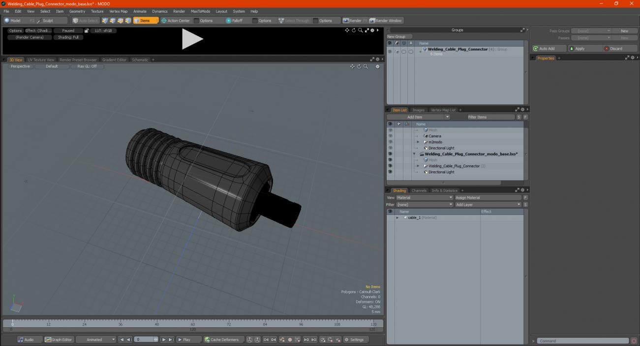 3D Welding Cable Plug Connector model