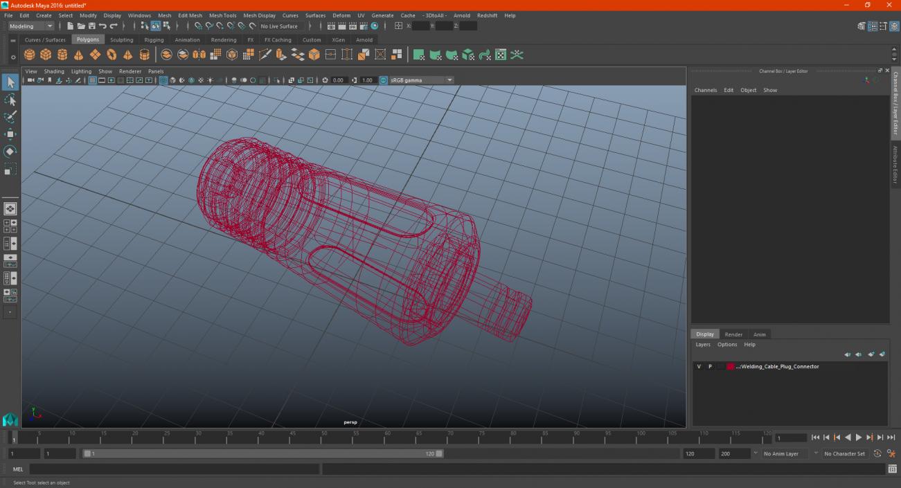 3D Welding Cable Plug Connector model