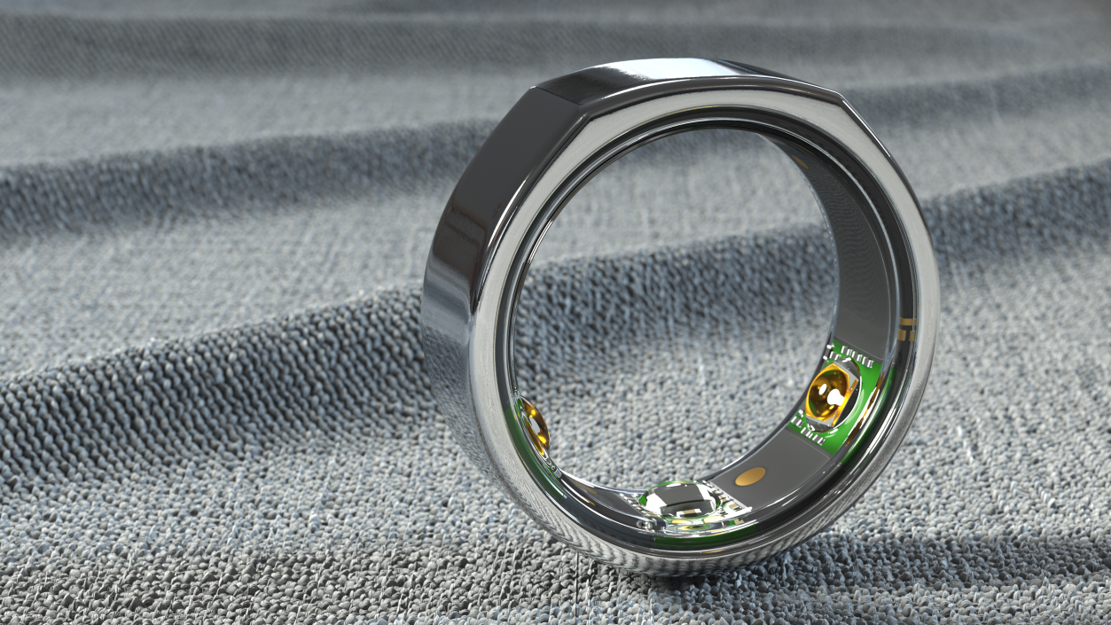 Smart Ring Silver 3D