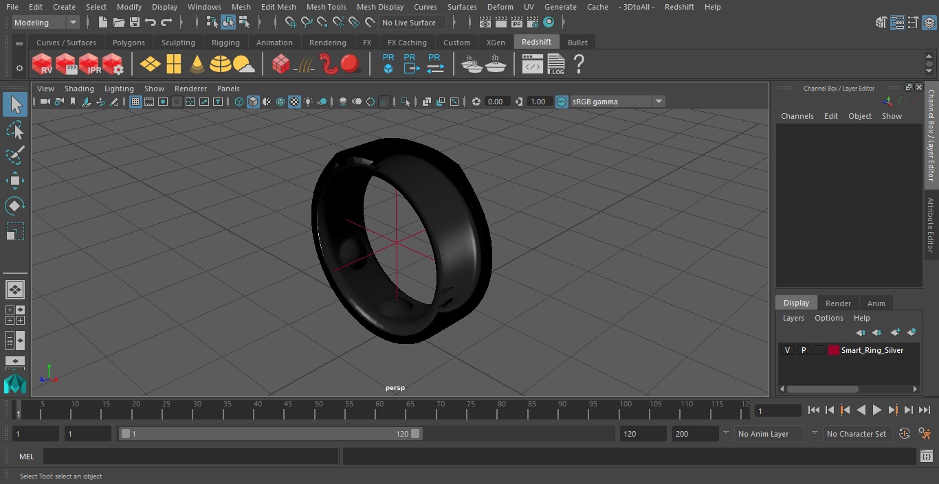 Smart Ring Silver 3D