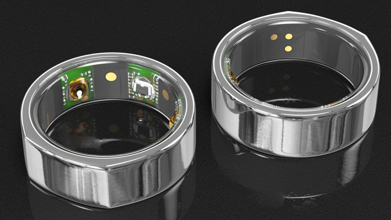 Smart Ring Silver 3D