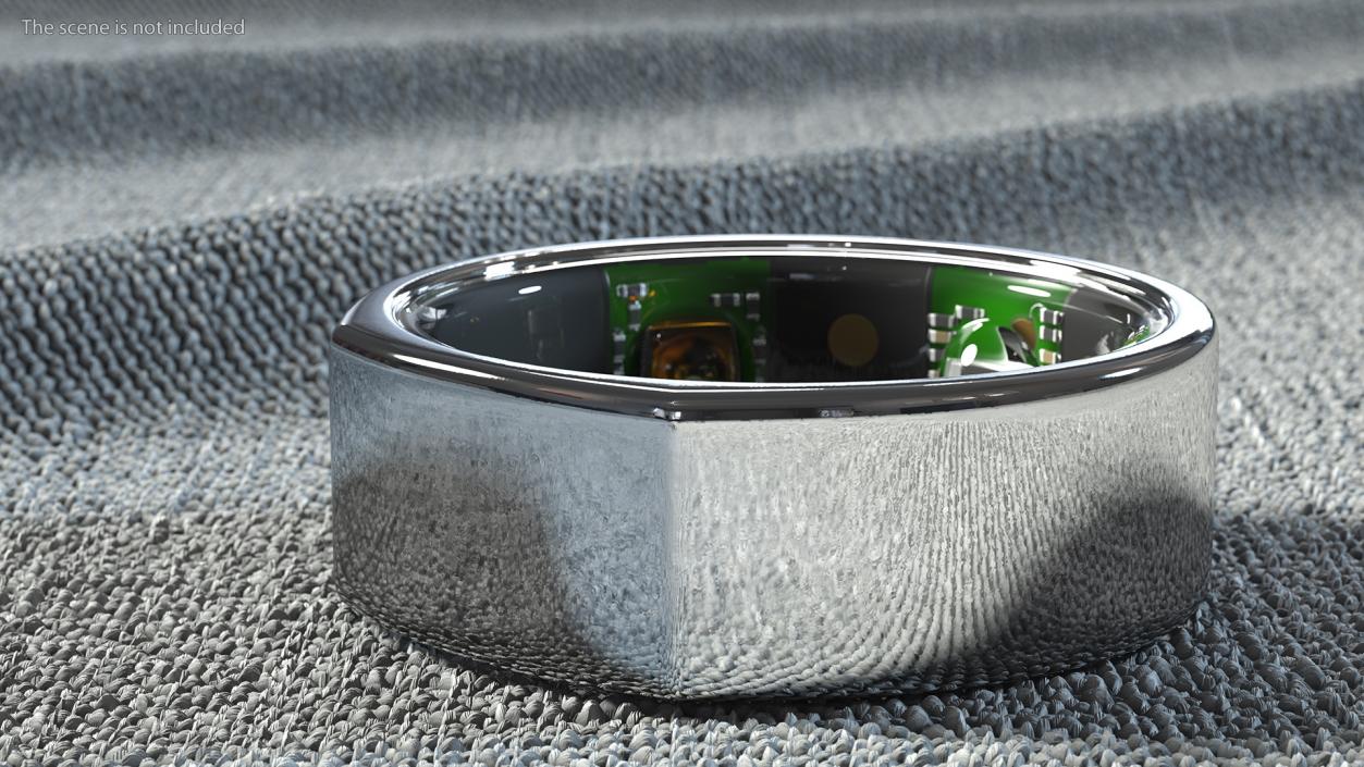 Smart Ring Silver 3D