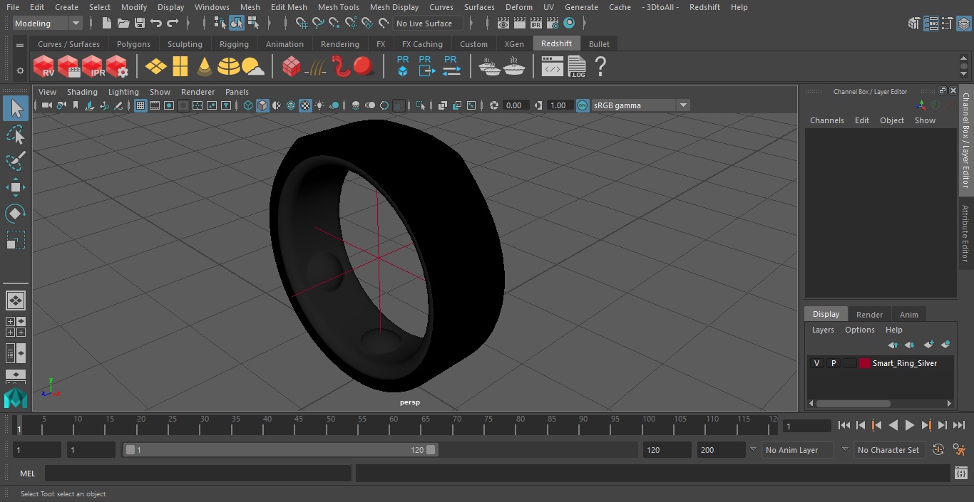 Smart Ring Silver 3D