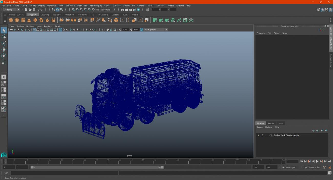 Gritter Truck Simple Interior 3D model