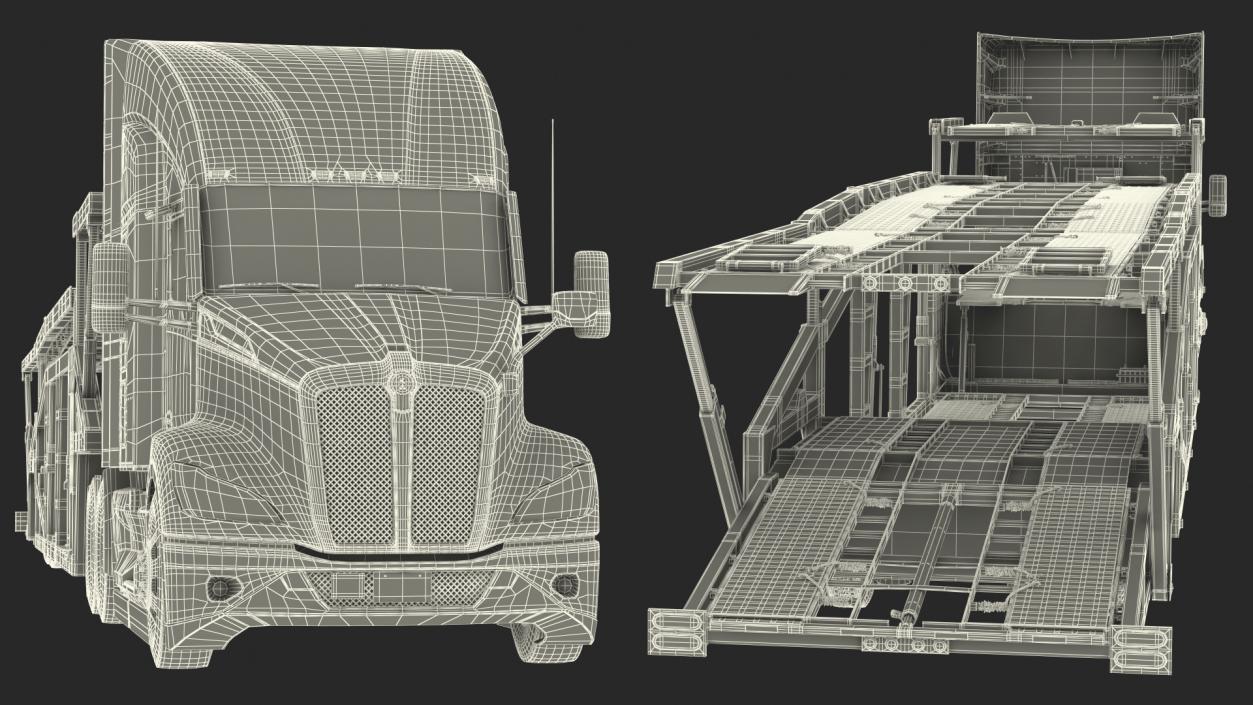 Kenworth Truck with Sun Valley Car Carrier 3D