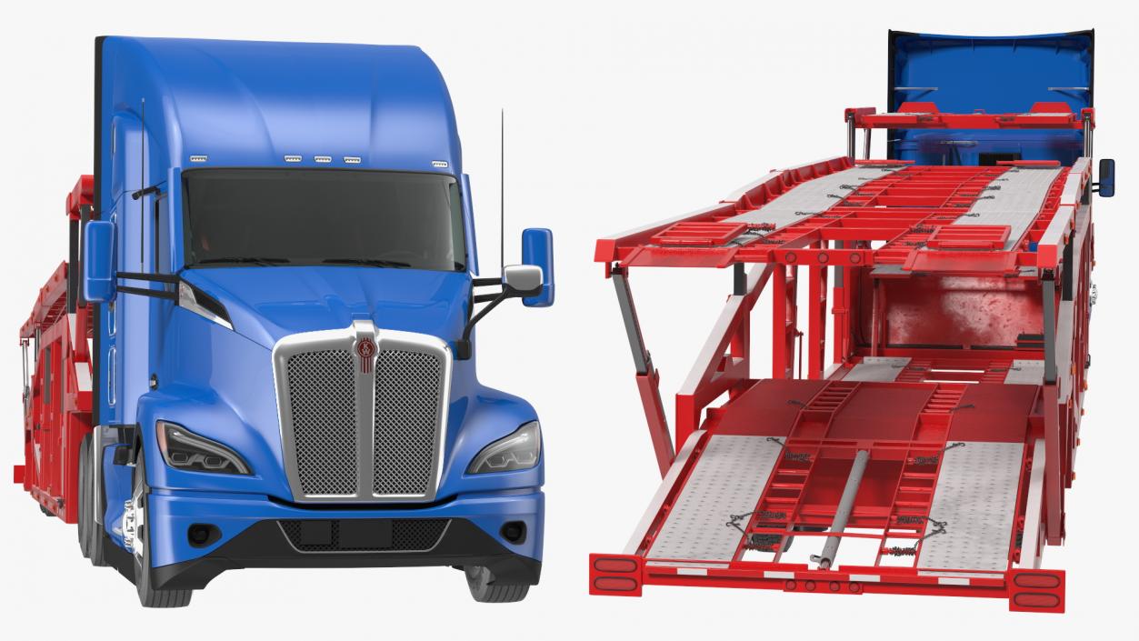 Kenworth Truck with Sun Valley Car Carrier 3D