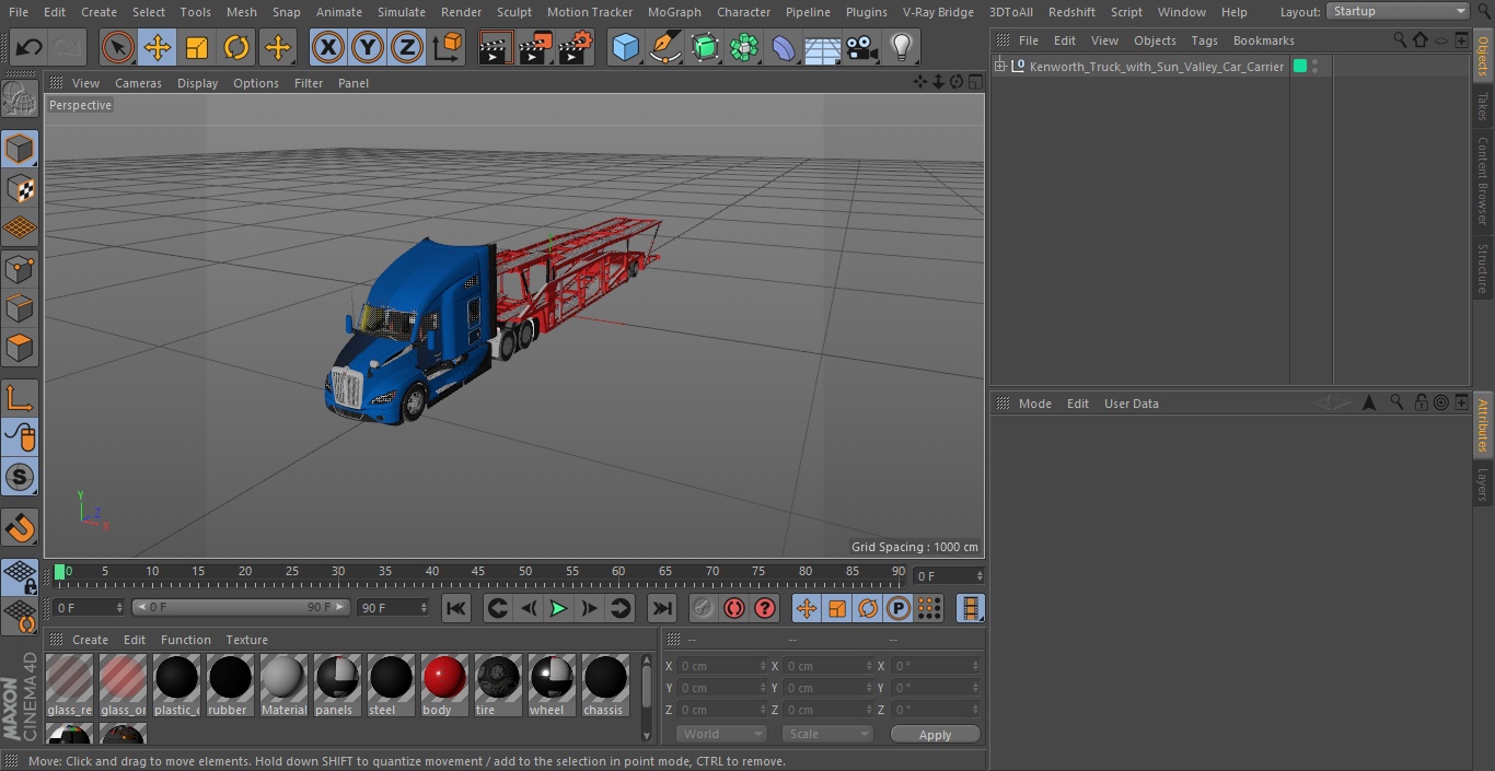 Kenworth Truck with Sun Valley Car Carrier 3D