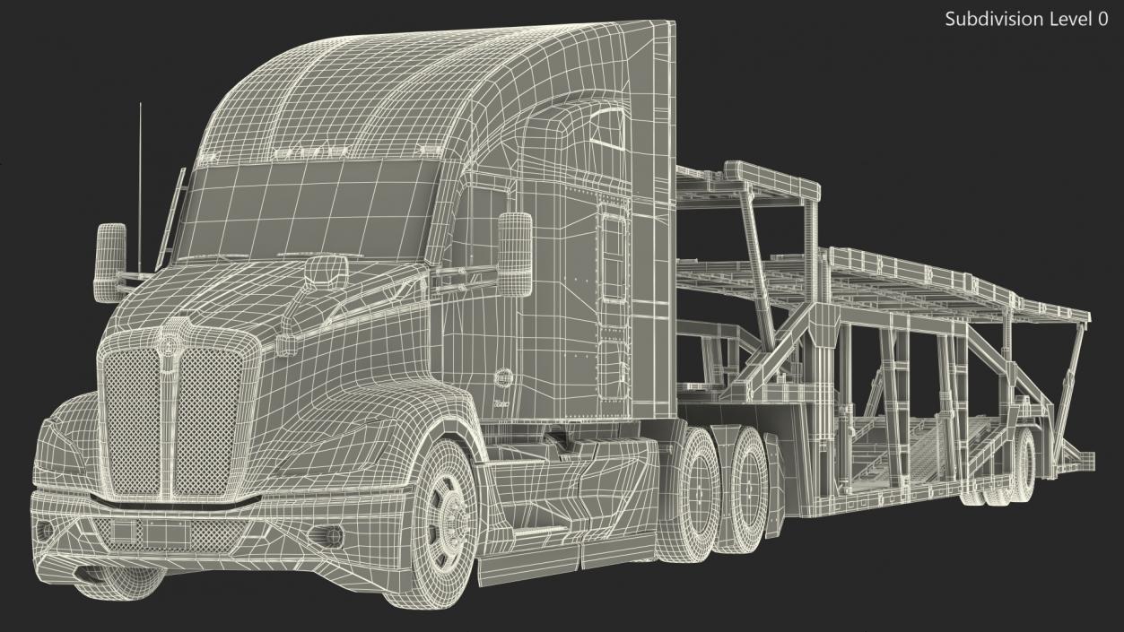 Kenworth Truck with Sun Valley Car Carrier 3D