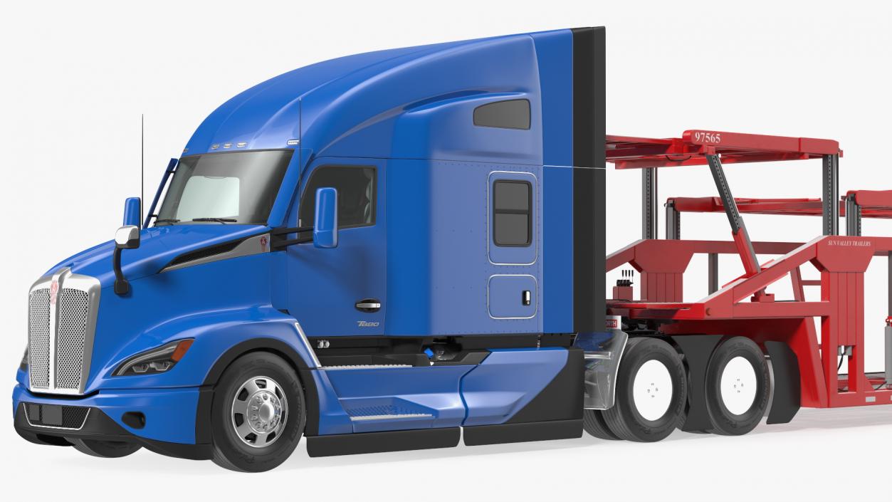 Kenworth Truck with Sun Valley Car Carrier 3D