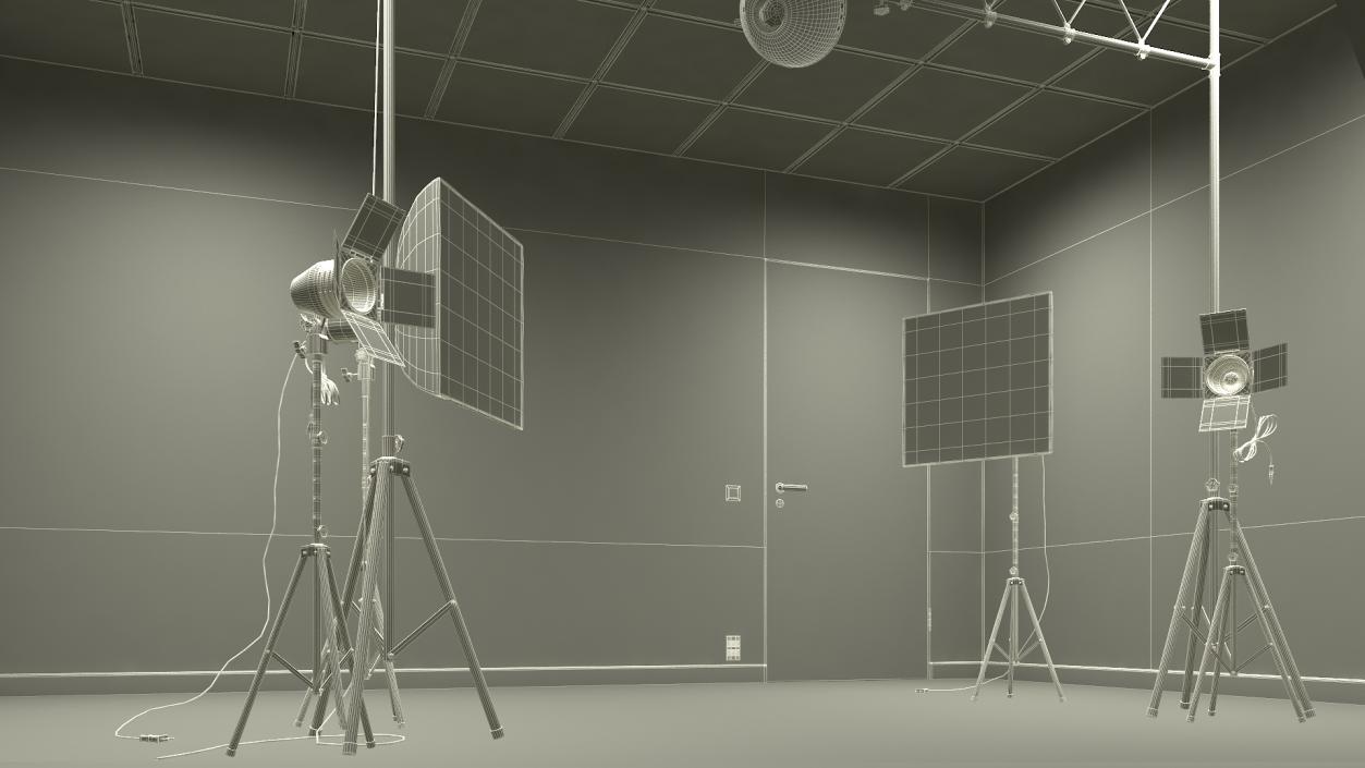 Professional Photography Studio Setup Blue 3D