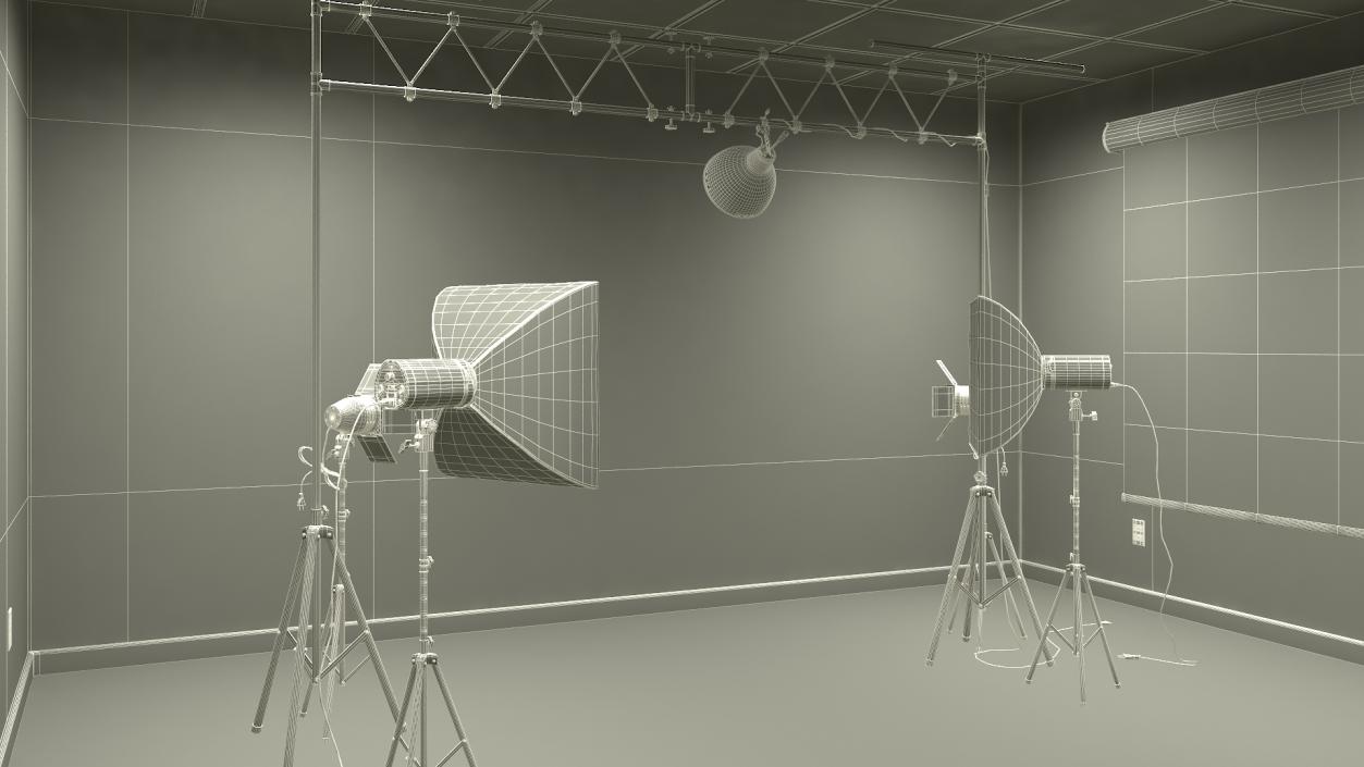 Professional Photography Studio Setup Blue 3D