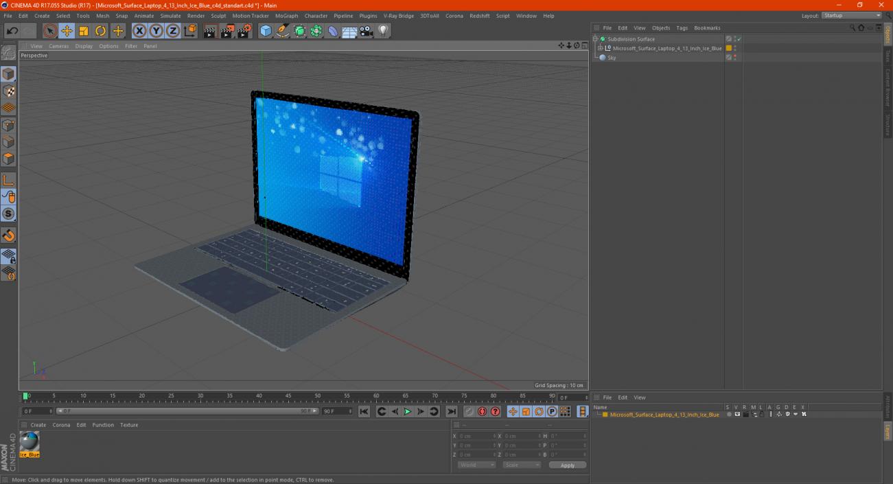 3D Microsoft Surface Laptop 4 13 Inch Ice Blue model