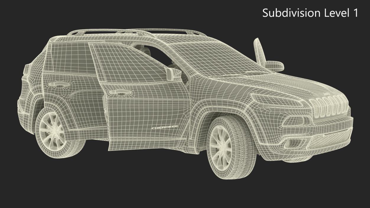 Jeep Cherokee SUV Rigged 3D model