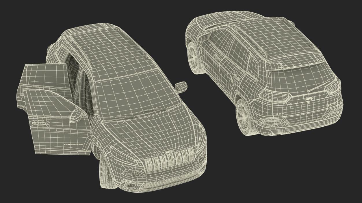 Jeep Cherokee SUV Rigged 3D model