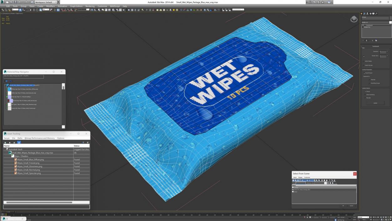 3D model Small Wet Wipes Package Blue 2