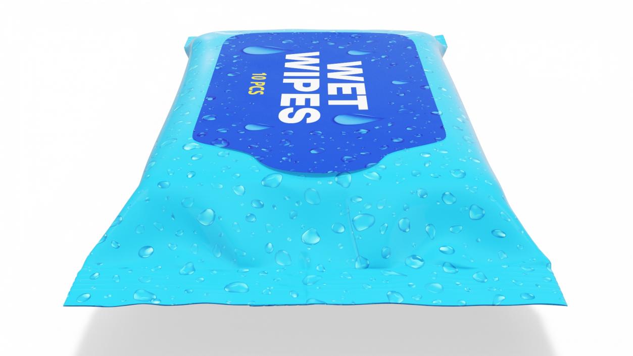 3D model Small Wet Wipes Package Blue 2