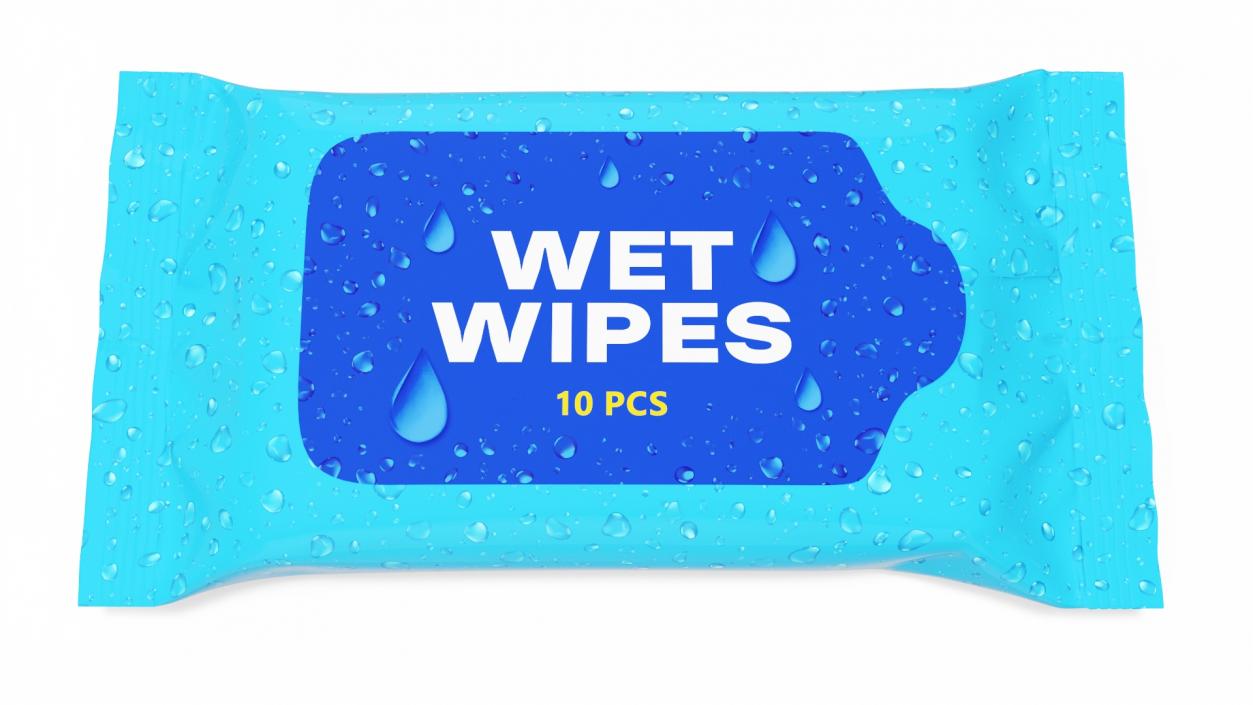 3D model Small Wet Wipes Package Blue 2