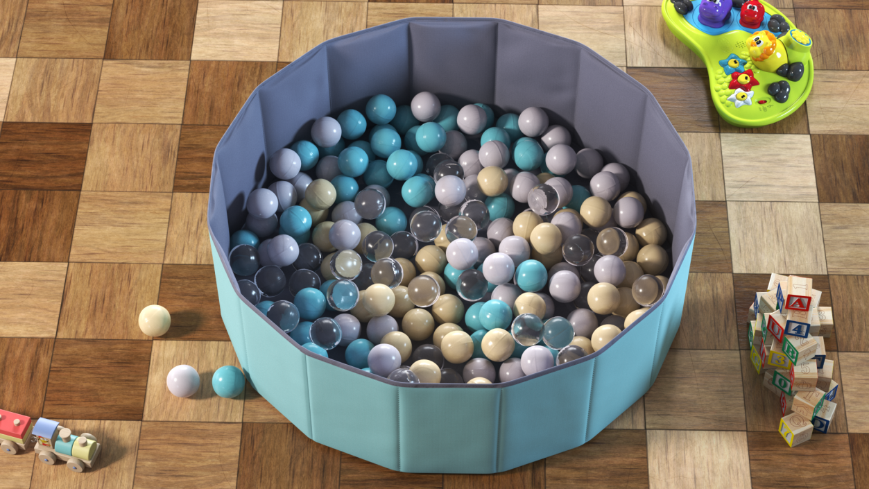 3D Foldable Dry Pool Blue Small model