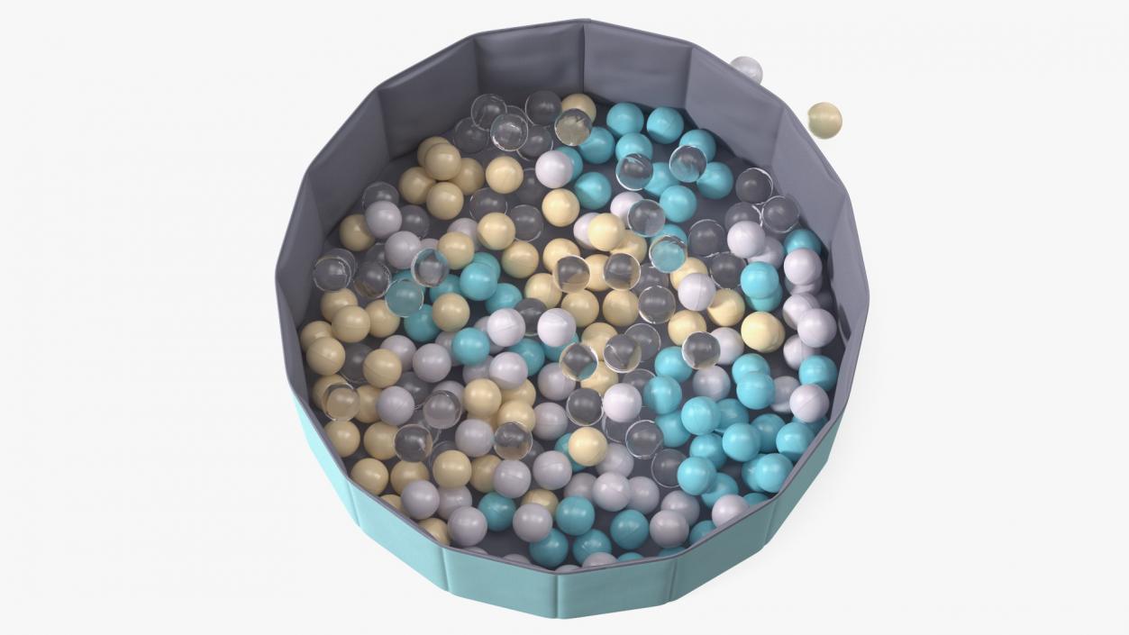 3D Foldable Dry Pool Blue Small model