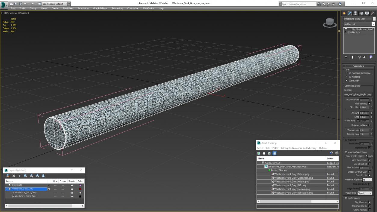 3D model Whetstone Stick Grey