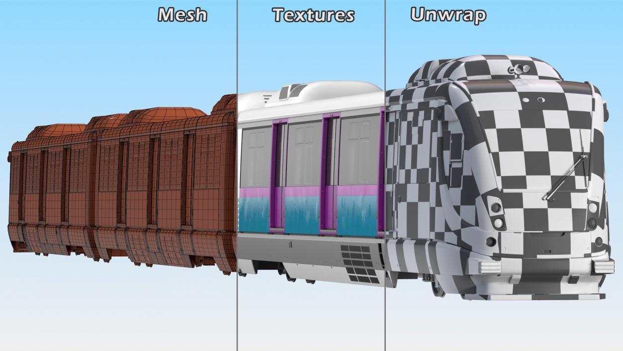 3D model Rigged Speed Trains Collection