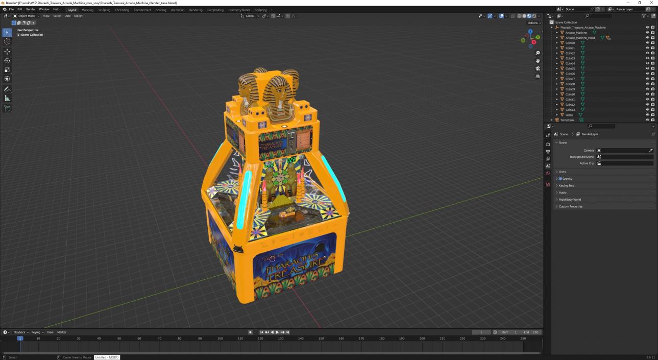 3D Pharaoh Treasure Arcade Machine