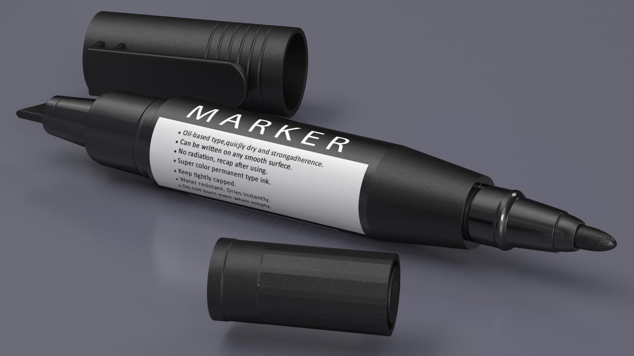 3D model Double-Ended Marker Black Open