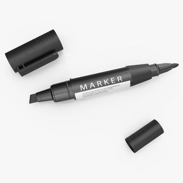 3D model Double-Ended Marker Black Open