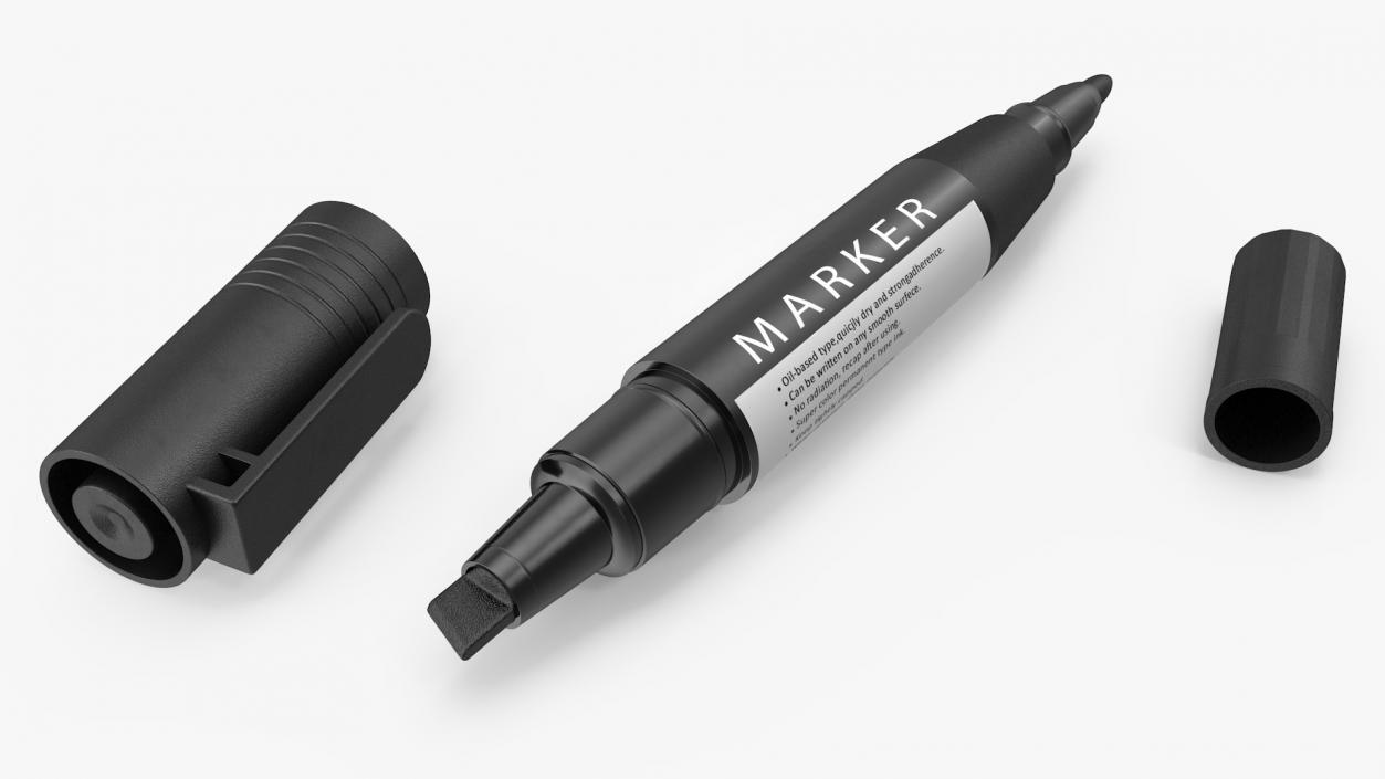 3D model Double-Ended Marker Black Open