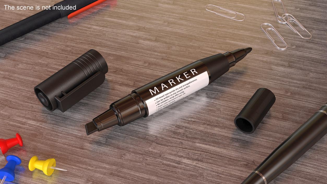 3D model Double-Ended Marker Black Open