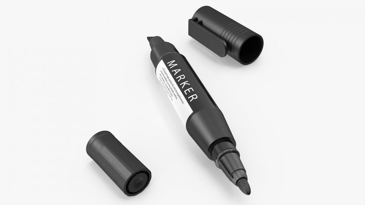 3D model Double-Ended Marker Black Open