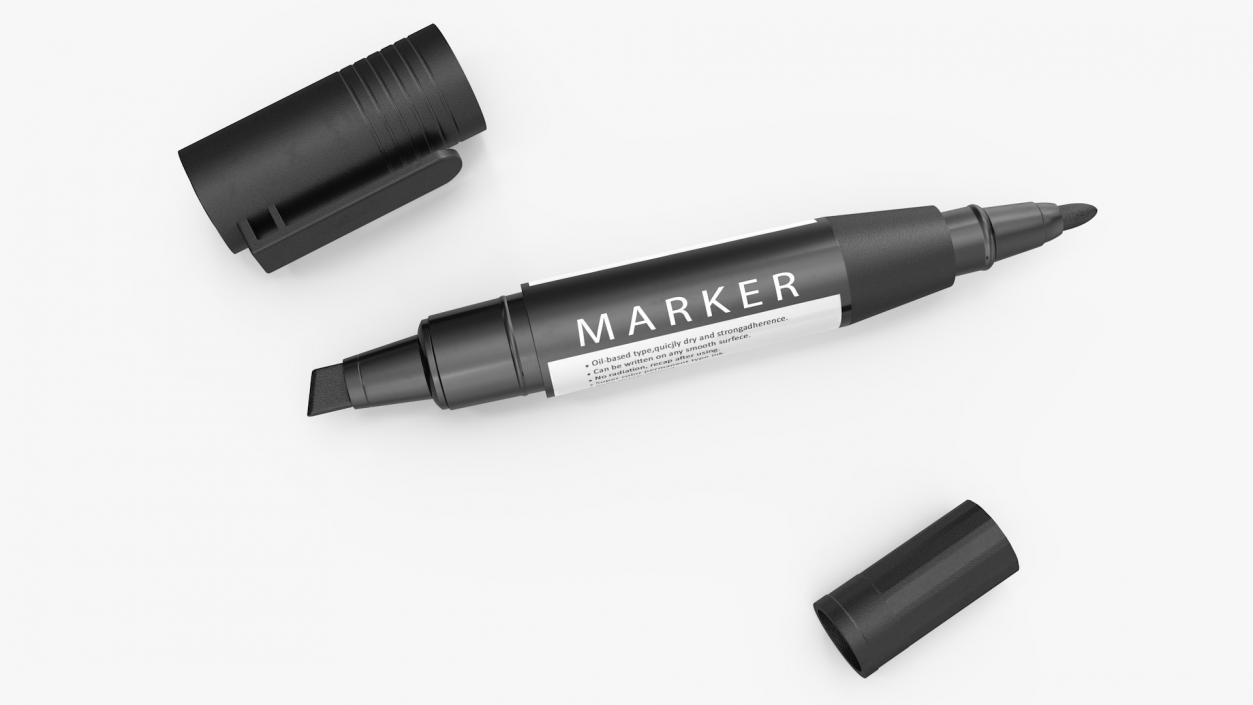 3D model Double-Ended Marker Black Open