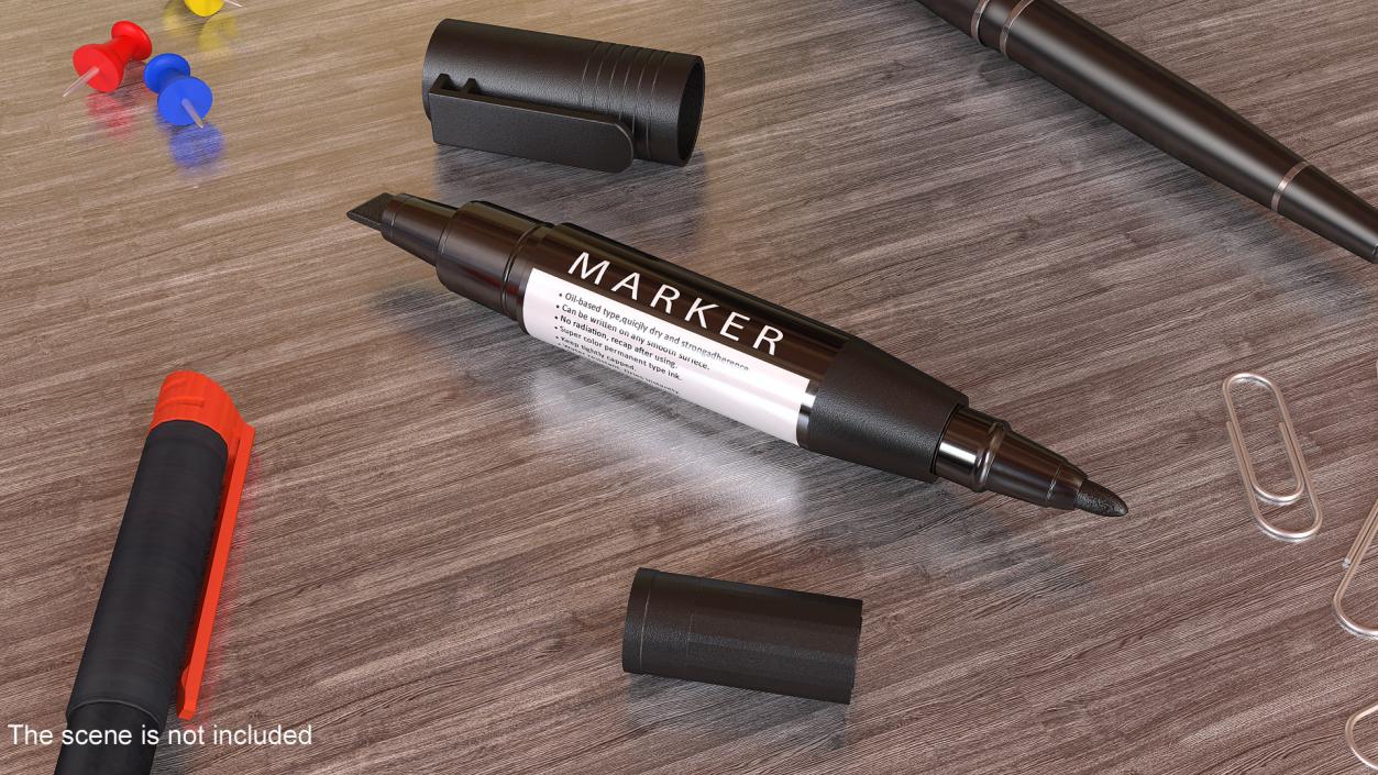 3D model Double-Ended Marker Black Open