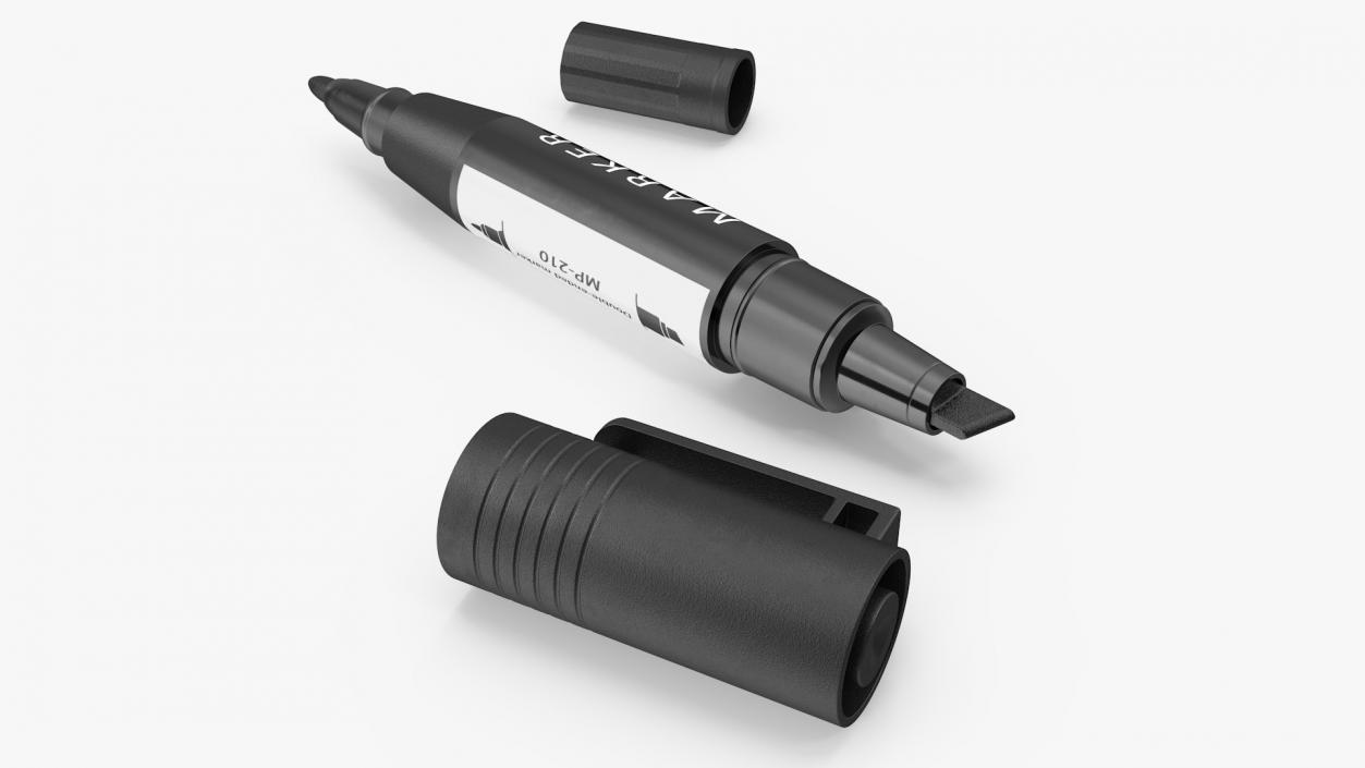 3D model Double-Ended Marker Black Open