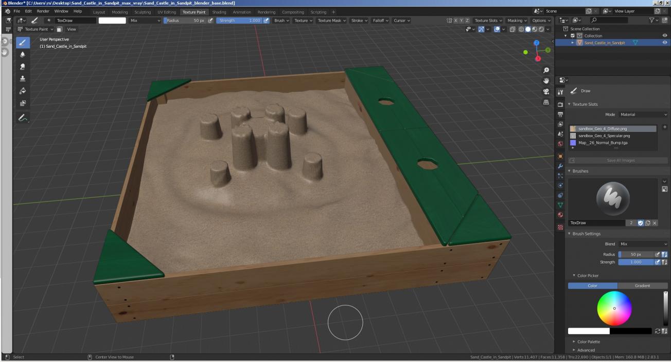 Sand Castle in Sandpit 3D