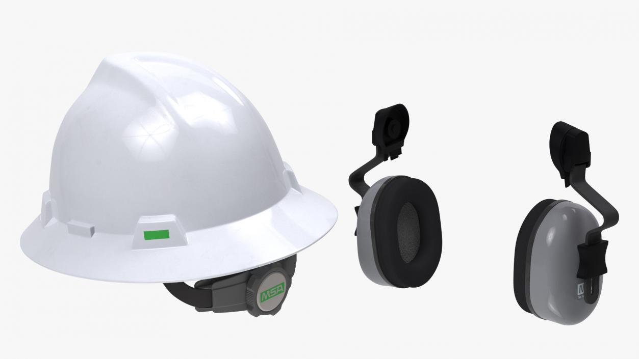 Safety Helmet with Earmuffs 3D