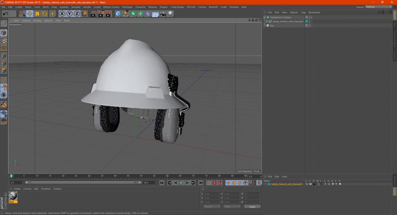 Safety Helmet with Earmuffs 3D