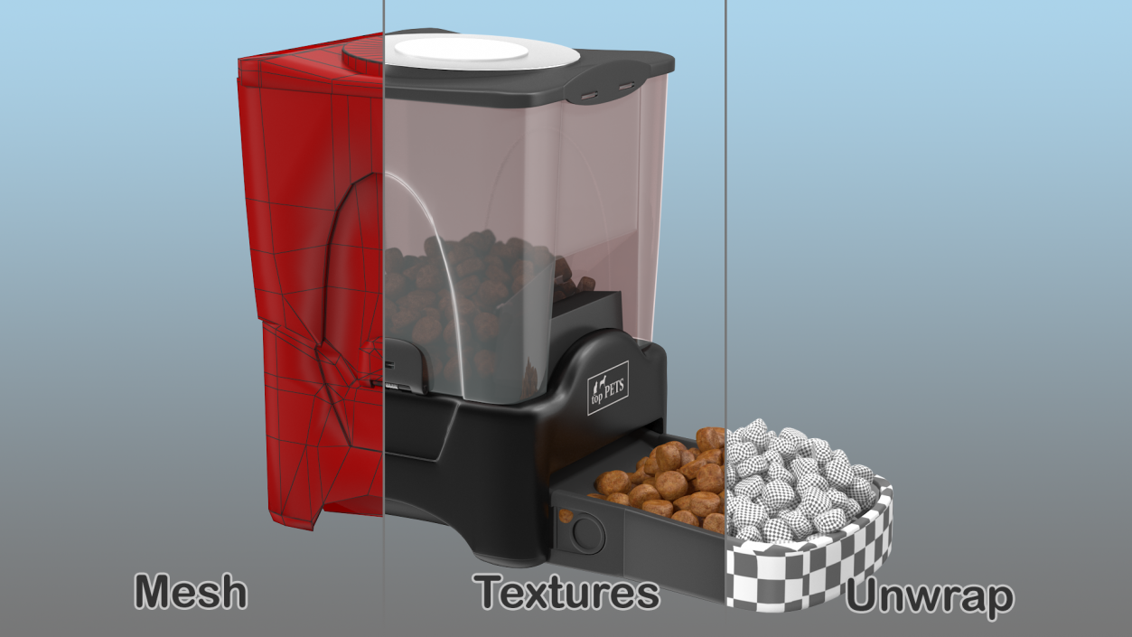 Automatic Pet Feeder Dry Food Dispenser 3D model