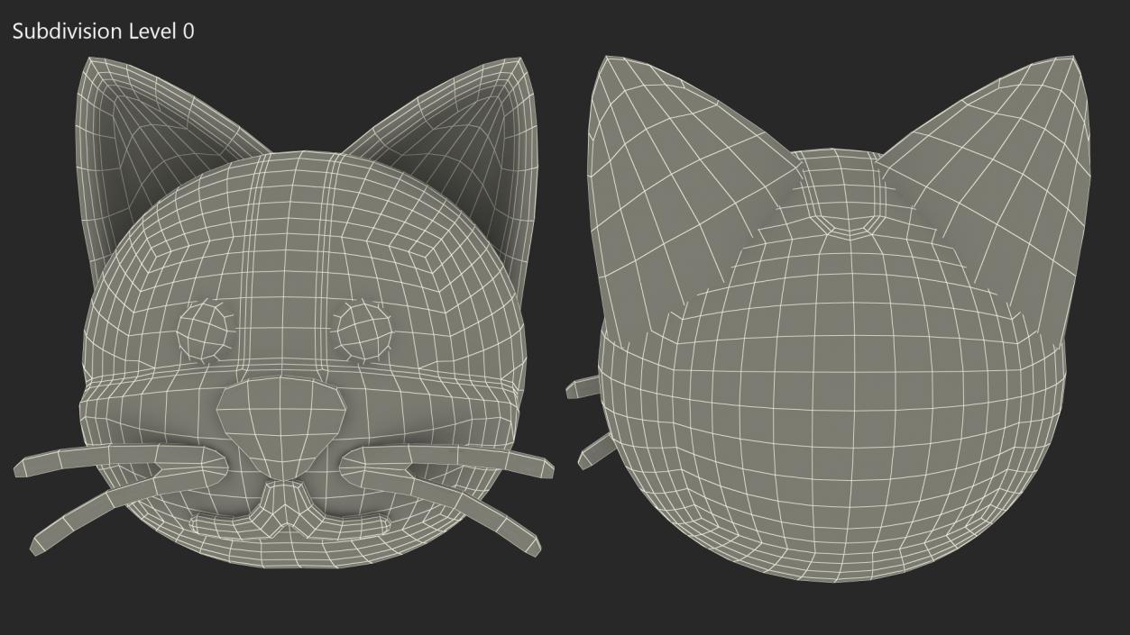 Cat Face Emoji 3D model