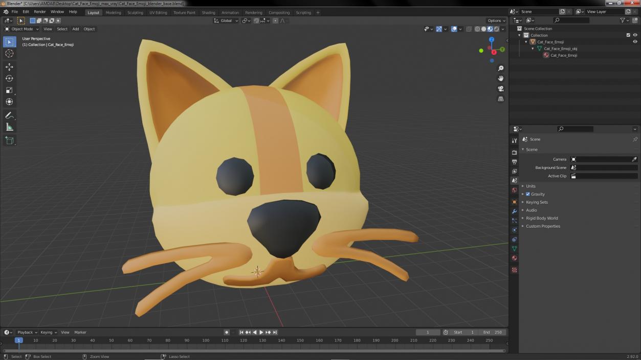 Cat Face Emoji 3D model