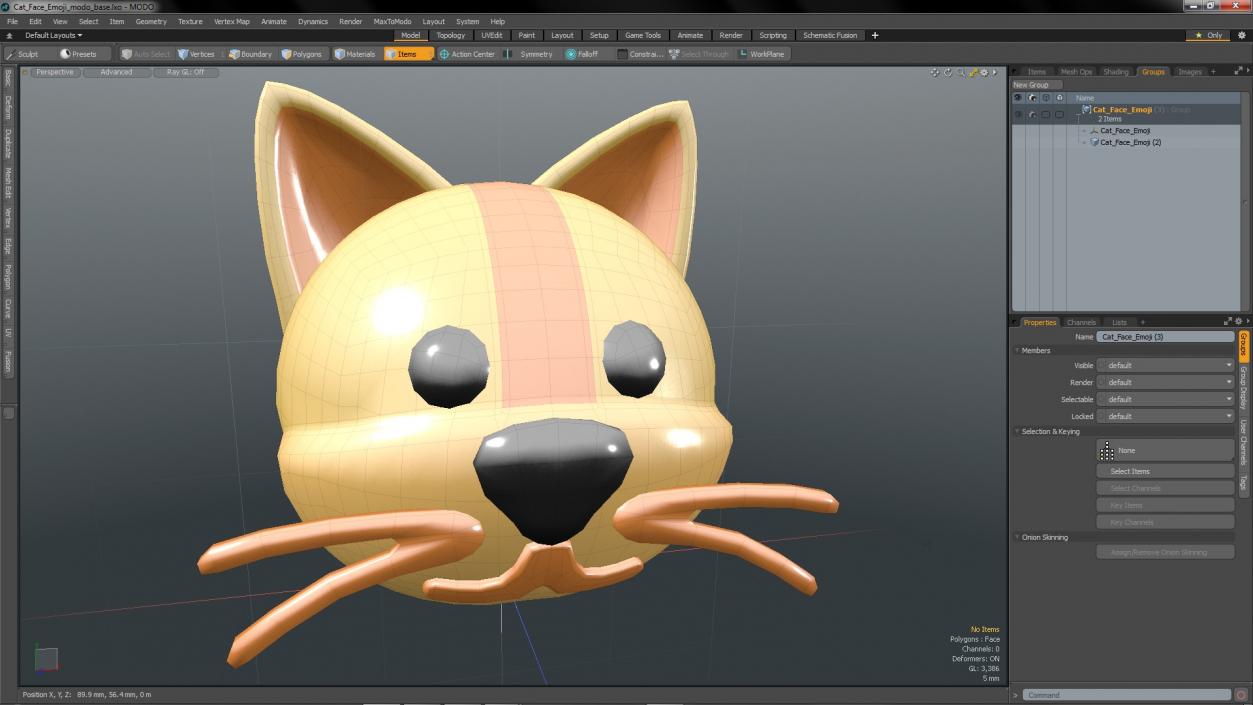 Cat Face Emoji 3D model