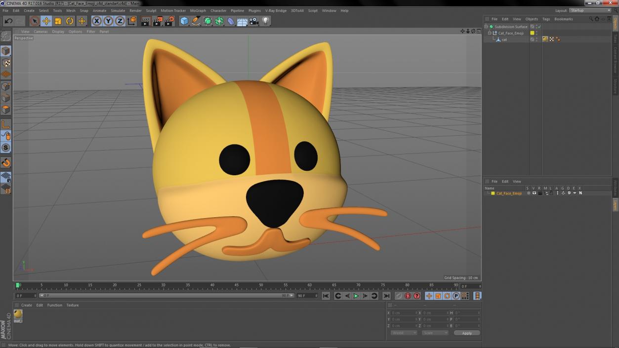 Cat Face Emoji 3D model