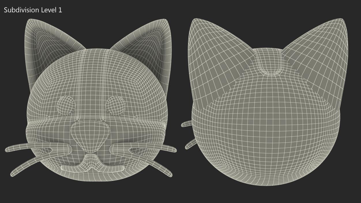 Cat Face Emoji 3D model