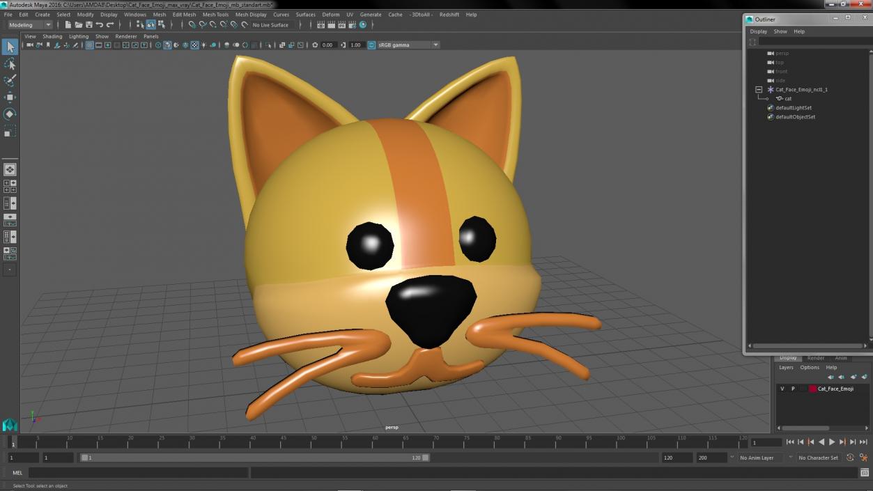 Cat Face Emoji 3D model